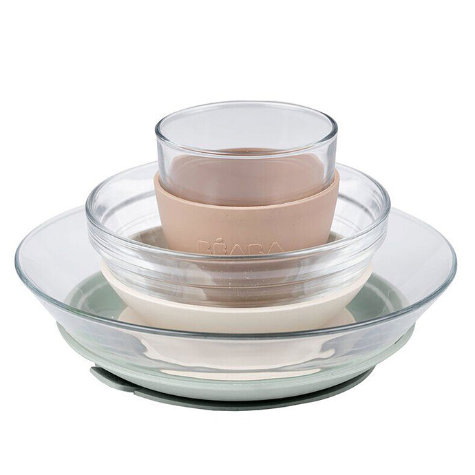 Set de Vaisselle Verre 3 Pièces - Natural  BÉABA