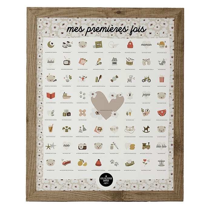 Affiche Mes Premières Fois Ourson - 50 x 40 cm Les Petites Dates