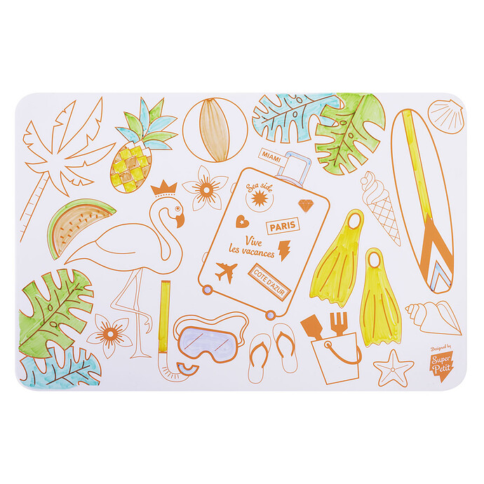 Achat Mini Set de Table à Colorier et ses 4 Feutres - Florida Paradise