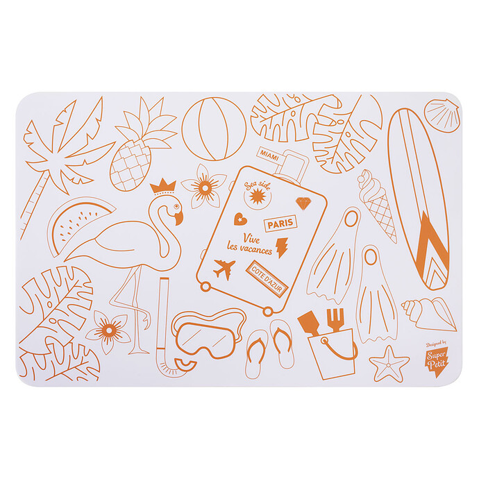 Mini Set de Table à Colorier et ses 4 Feutres - Florida Paradise pas cher