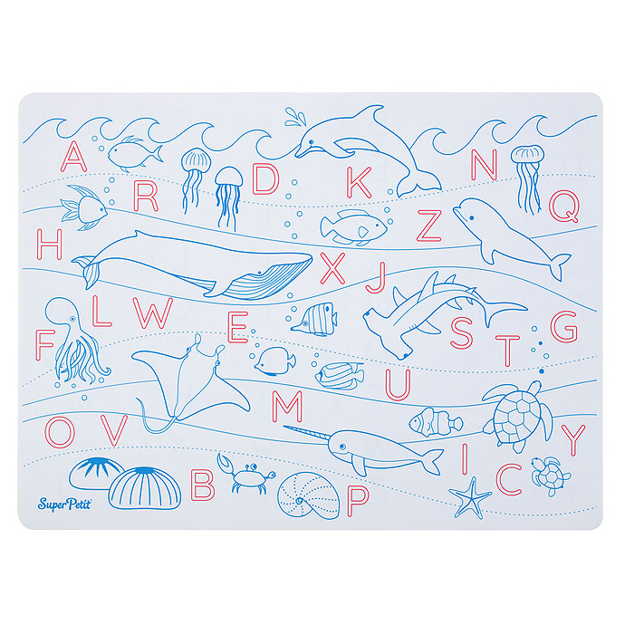 Achat Set de Table à Colorier Réversible et ses 3 Feutres - Lettres de l'Alphabet 