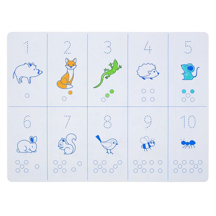 Achat Set de Table à Colorier Réversible et ses 3 Feutres - Chiffres