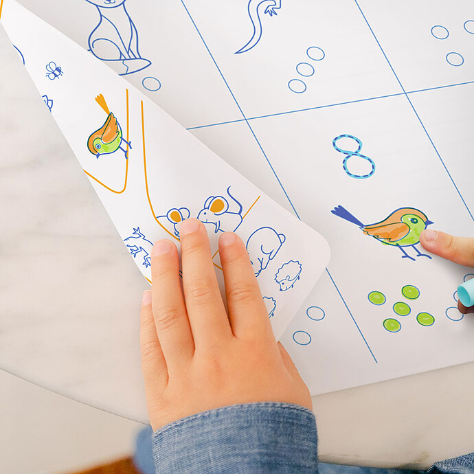 Set de Table à Colorier Réversible et ses 3 Feutres - Chiffres pas cher