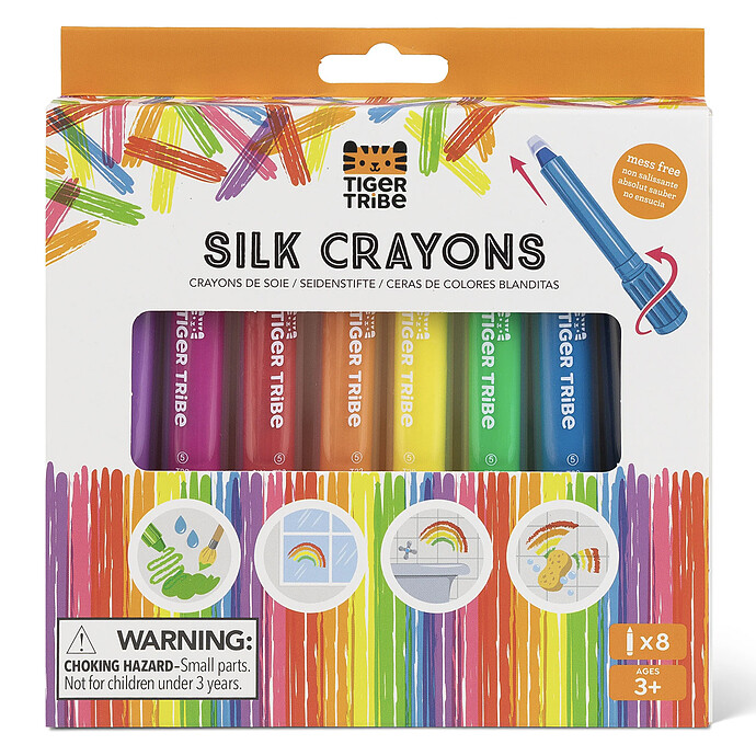 Lot de 8 Crayons de Soie Tiger Tribe