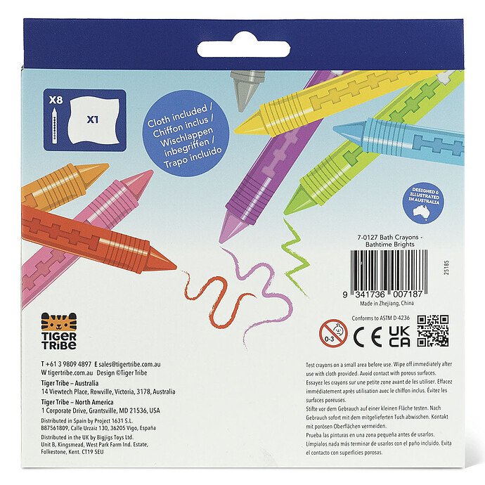 Lot de 8 Crayons de Bain pas cher