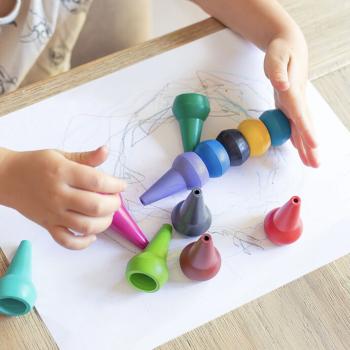 Avis Lot de 8 Crayons Empilables Arc-en-ciel Rétro