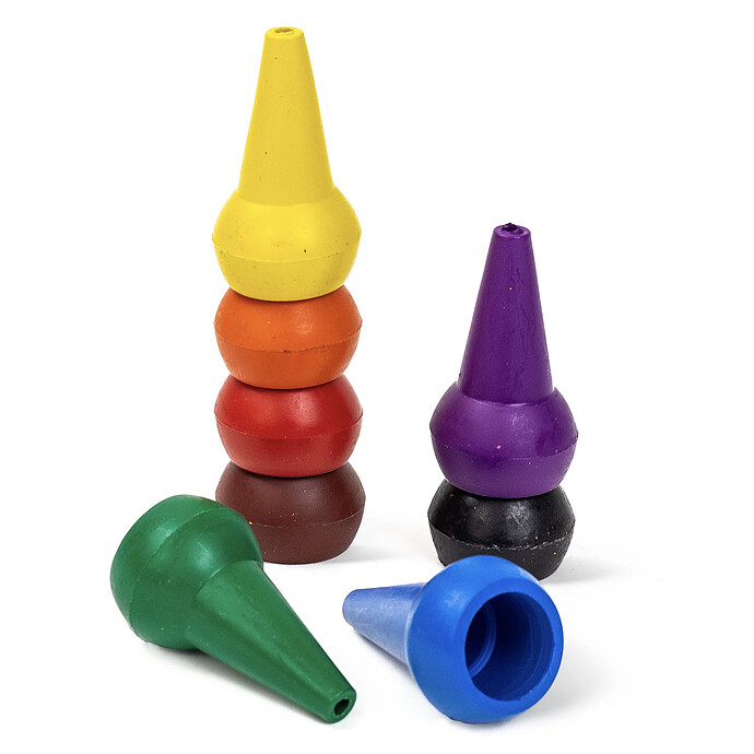 Lot de 8 Crayons Empilables Arc-en-ciel Rétro Tiger Tribe