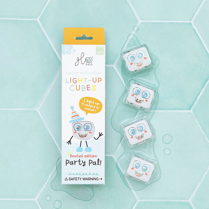 Lot de 4 Cubes Lumineux - Party Blanc pas cher