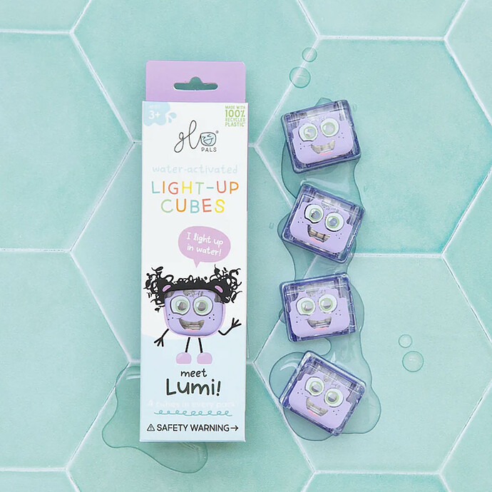 Lot de 4 Cubes Lumineux - Lumi Violet pas cher