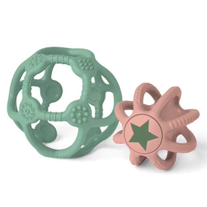 Lot de 2 Balles Sensorielles - Vert et Rose Little L