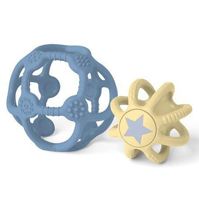 Lot de 2 Balles Sensorielles - Bleu et Jaune Little L