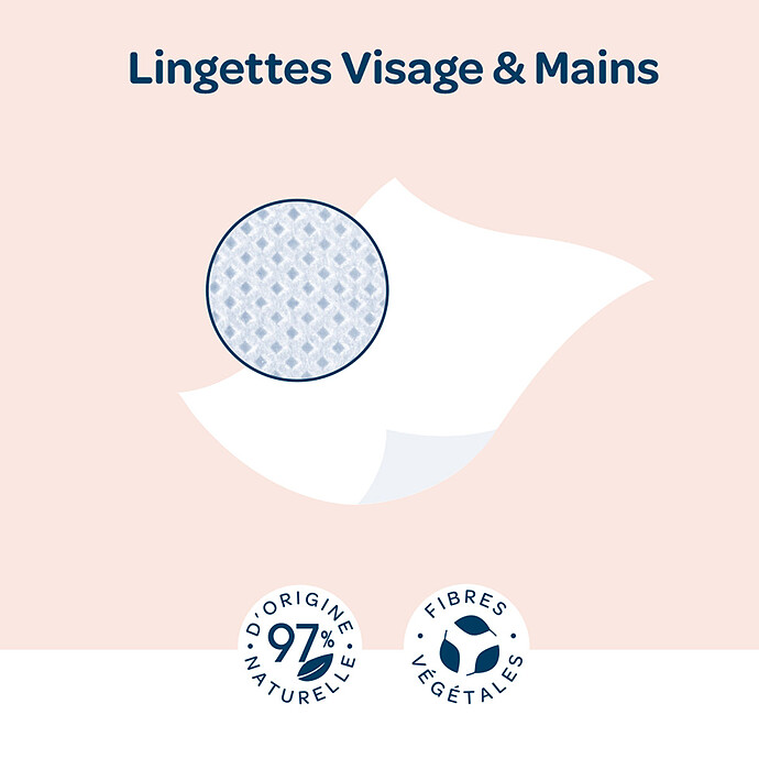 Paquet de 64 Lingettes Visage et Mains Biolane