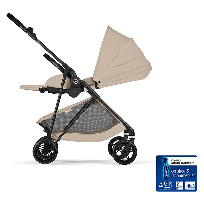 Poussette Citadine Melio 2026 Châssis Carbon - Almond Beige Cybex