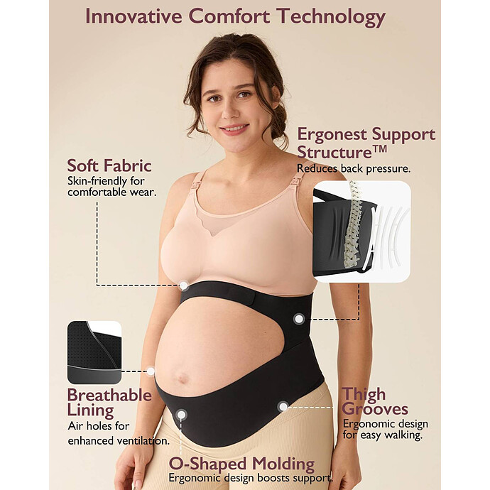Ceinture de Grossesse Noir - XL Momcozy