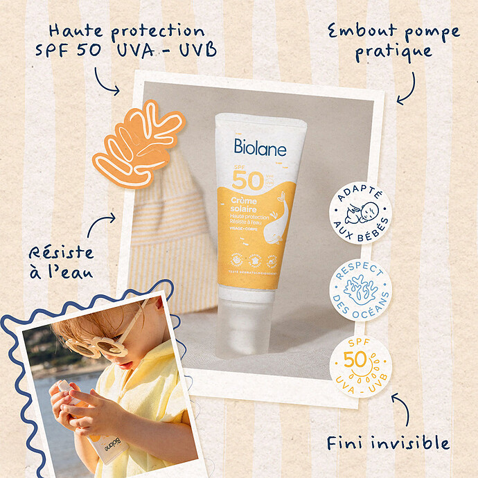 Achat Crème Solaire SPF 50 - 50 ml