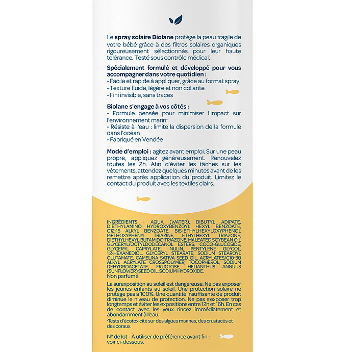 Spray Solaire SPF 50 - 200 ml Biolane