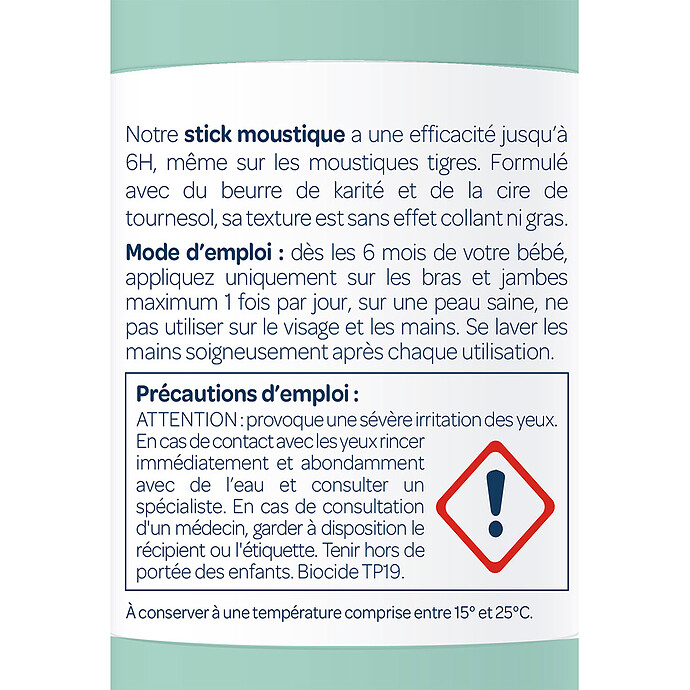 Stick Anti-moustique Naturel - 20 ml  Biolane