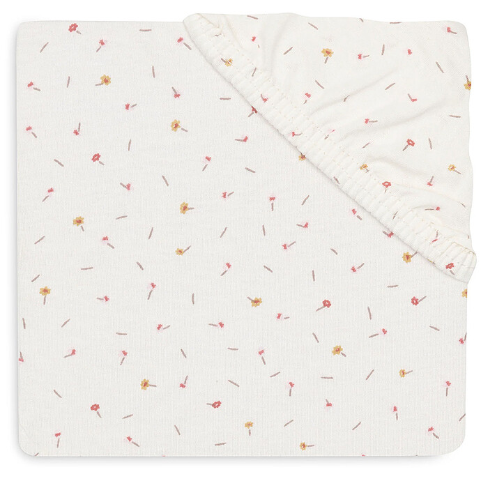 Drap Housse Jersey Pretty Picnic Flower Drops - 60 x 120 cm Jollein