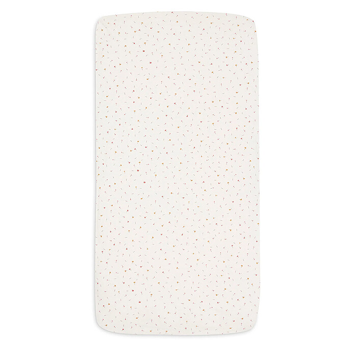 Drap Housse Jersey Pretty Picnic Flower Drops - 70-75 x 140-150 cm Jollein