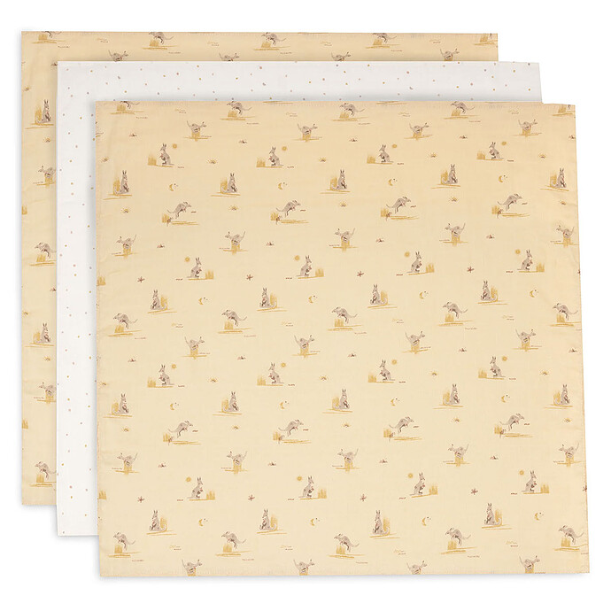 Lot de 3 Langes Gaze de Coton - Kangaroots Jollein