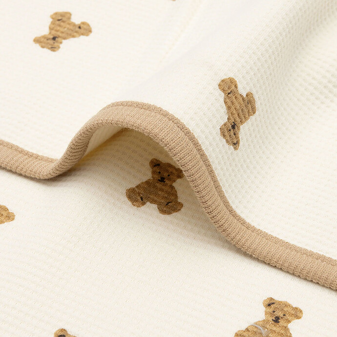 Achat Couverture Berceau Jersey Little Waffle - Mini Teddy Bear