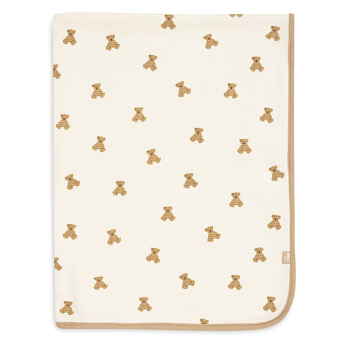 Couverture Berceau Jersey Little Waffle - Mini Teddy Bear Jollein