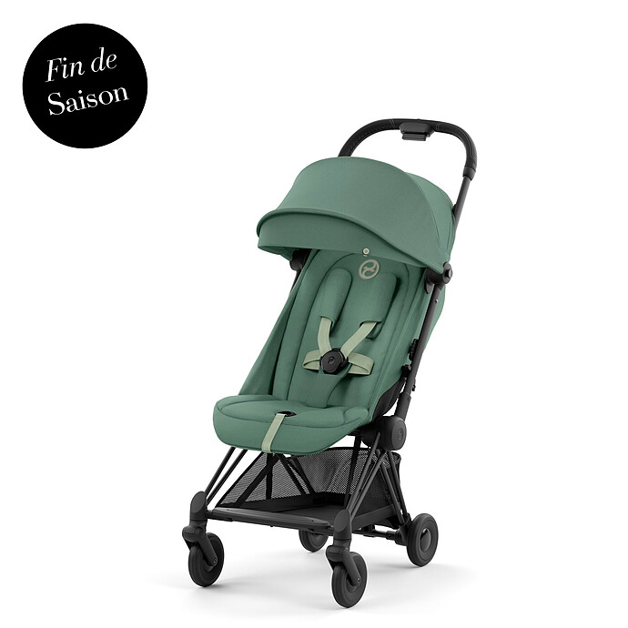 Poussette Ultra-compacte Coya Châssis Matt Black - Leaf Green Cybex
