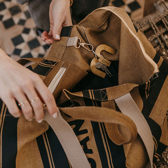 Sac Kaba - Love Gang Rayures Camel Zakuw