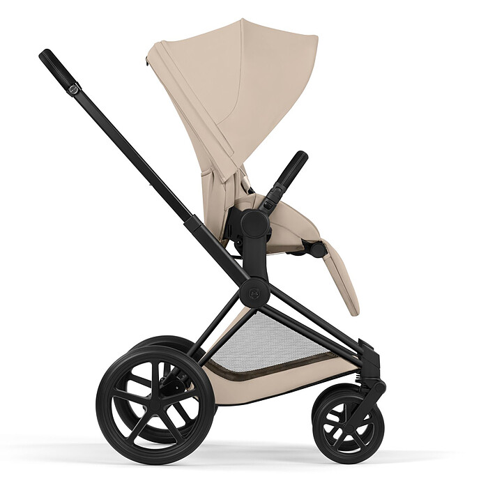 Pack Poussette Priam Comfort Matt Black + Nacelle - Cozy Beige pas cher