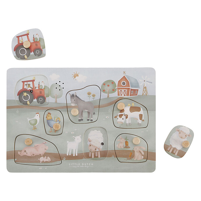 Puzzle Sonore en Bois - Little Farm Little Dutch
