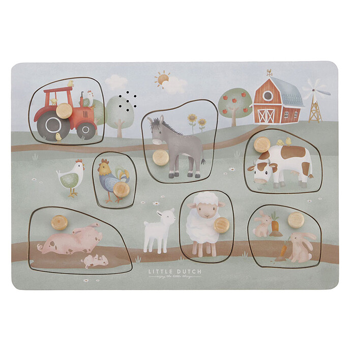 Puzzle Sonore en Bois - Little Farm Little Dutch