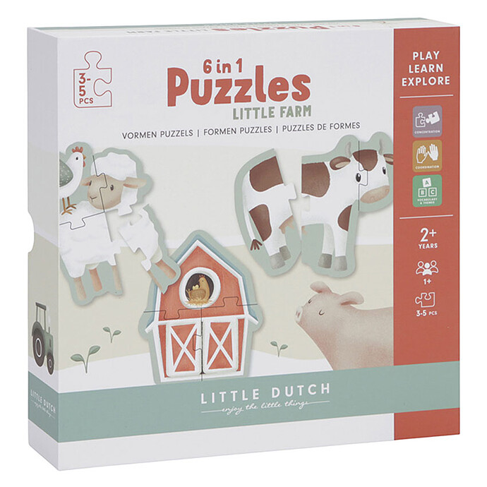 Puzzle 6 en 1 - Little Farm Little Dutch