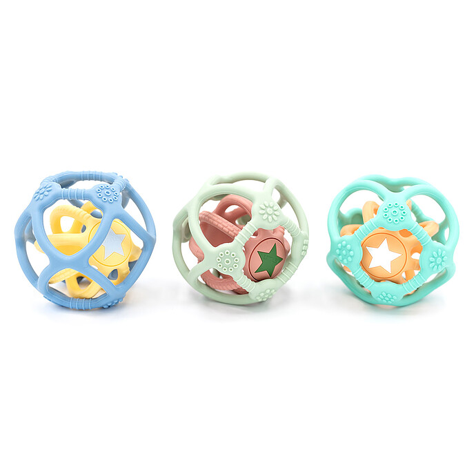 Lot de 2 Balles Sensorielles - Bleu et Jaune Little L