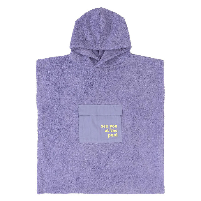 Poncho Surf en Terry Violet - 3/6 Ans LÄSSIG