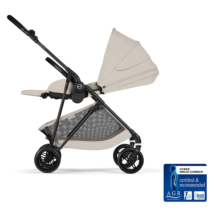 Poussette Citadine Melio 2026 Châssis Carbon - Dune Grey Cybex