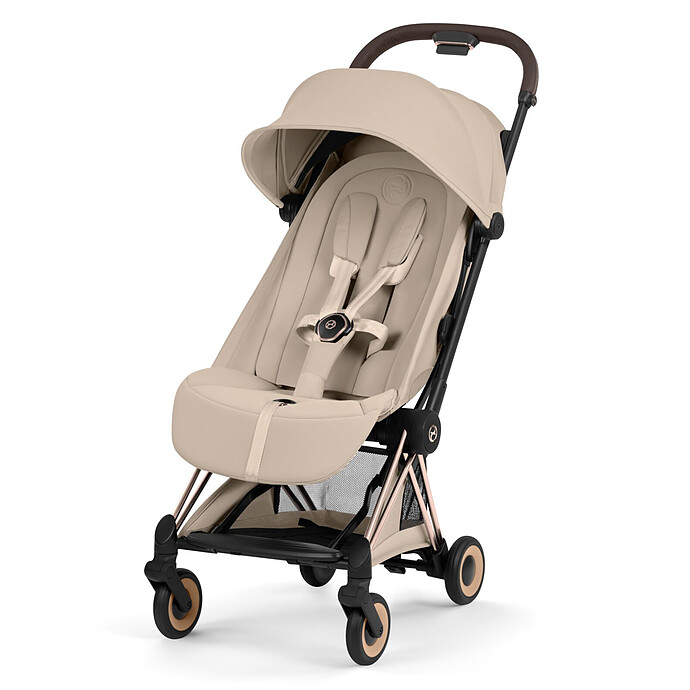 Poussette Ultra-compacte Coyä Style Châssis Rosegold - Cozy Beige Cybex