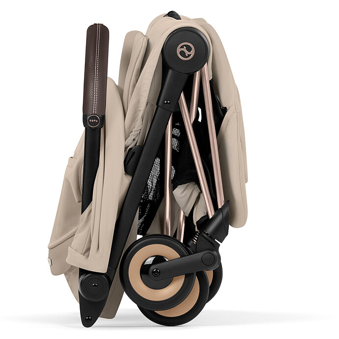 Achat Poussette Ultra-compacte Coyä Style Châssis Rosegold - Cozy Beige