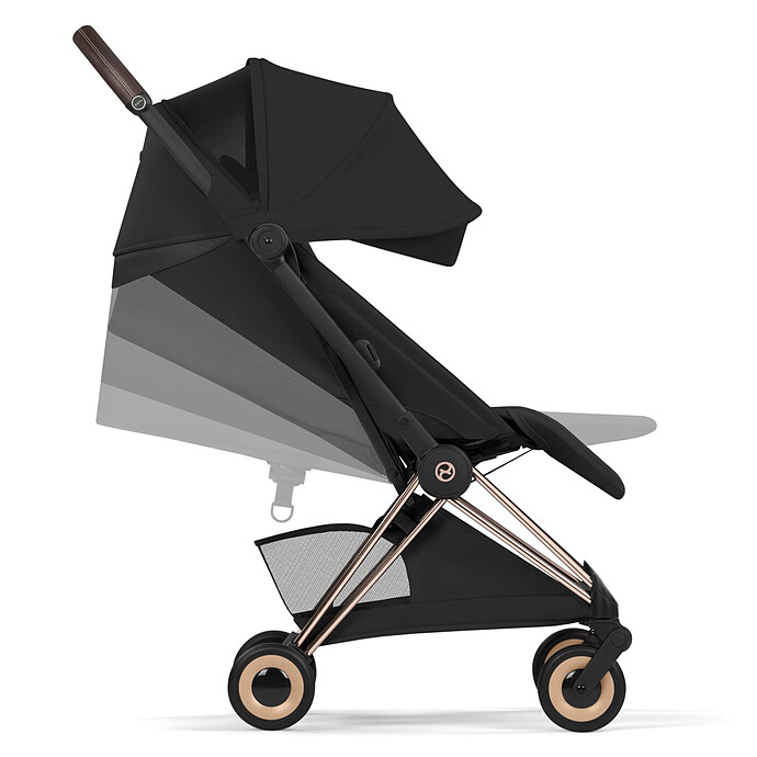 Poussette Ultra-compacte Coyä Style Châssis Rosegold - Cozy Beige pas cher