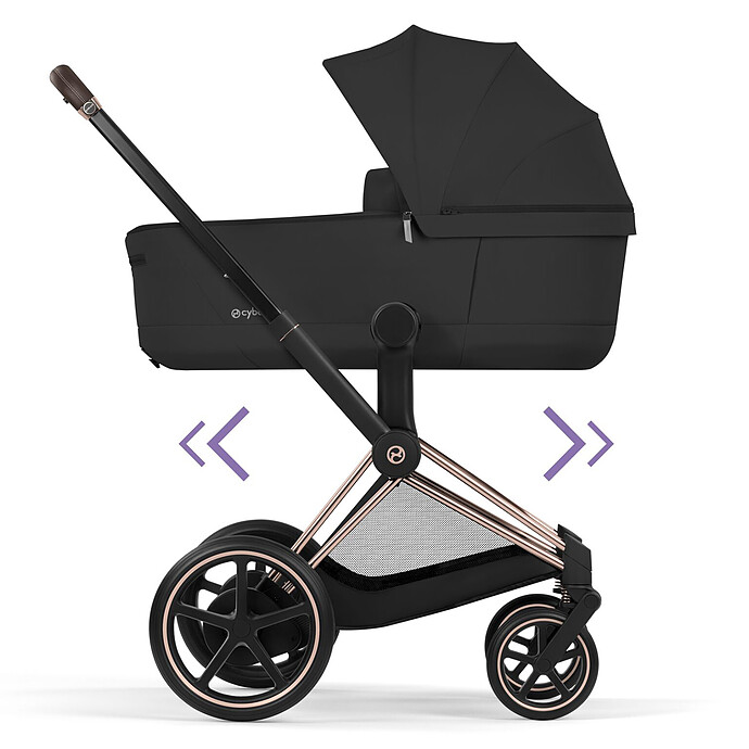 Pack Poussette e-Priam Confort Rosegold + Nacelle - Sepia Black Cybex