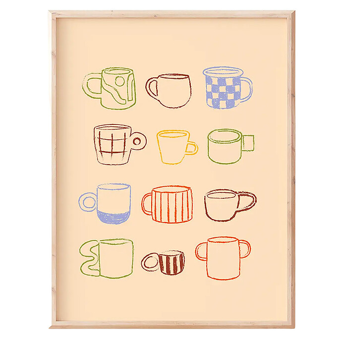 Affiche Les Tasses - 40 x 30 cm Ma petite vie