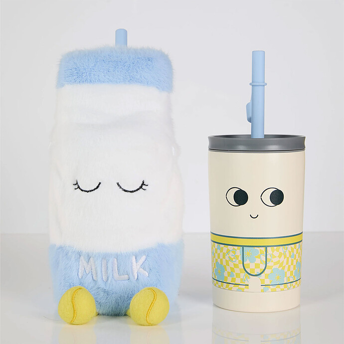 Avis Mug Isotherme à Paille Peluche Fuzzie - Millie la Bouteille de Lait
