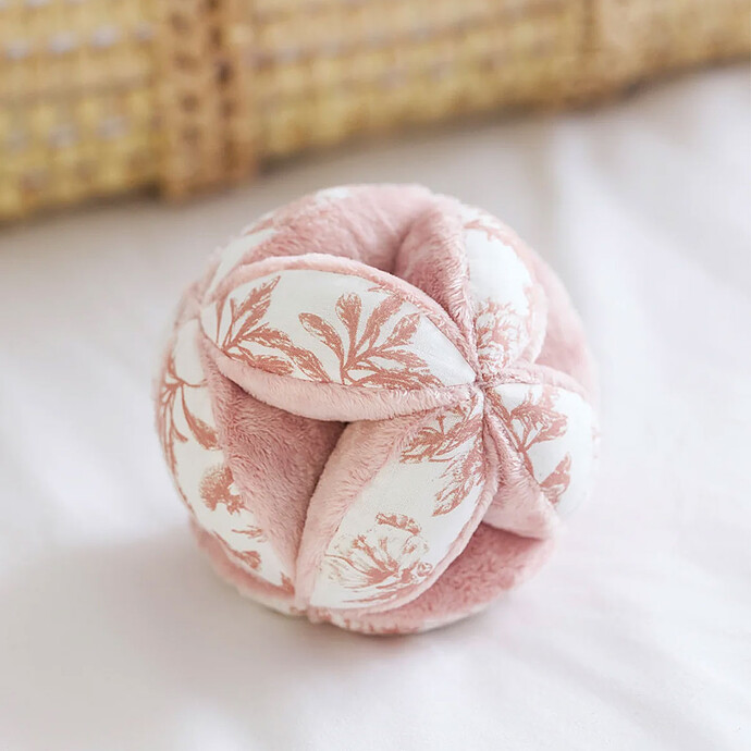 Balle Sensorielle - Toile de Jouy Rose Tartine et Chocolat