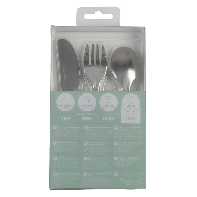 Set 3 Couverts Inox - Misty Green pas cher