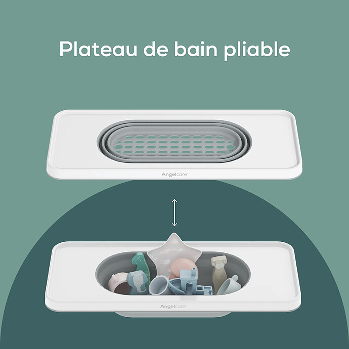 Plateau de Bain avec Panier Extensible - Blanc Angelcare