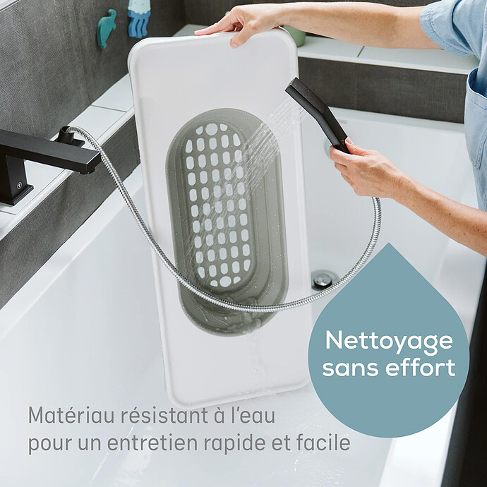 Plateau de Bain avec Panier Extensible - Blanc pas cher