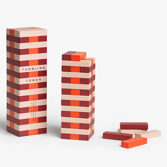 Jeu Tour Chancelante Rose / Rouge - Play Printworks