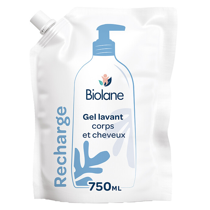 Eco-recharge Gel Lavant Corps et Cheveux 2-en-1 - 750 ml Biolane