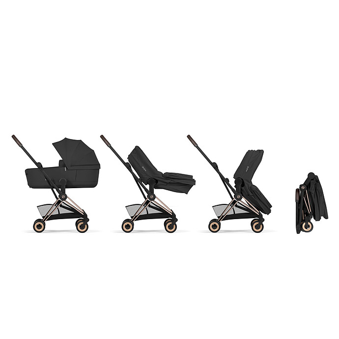 Avis Poussette Ultra-compacte Coyä Style Châssis Rosegold - Sepia Black