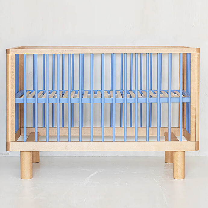Avis Lit Bébé Evolutif Nox Bois Naturel et Bleu - 60 x 120 cm