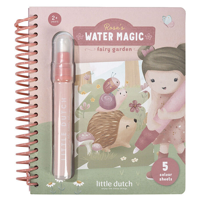 Cahier de Coloriage à l'Eau Rosa - Fairy Garden  Little Dutch